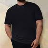 Mens Casual T Shirt Plus Size Short Sleeve Round Neck Solid Color Top Blouse