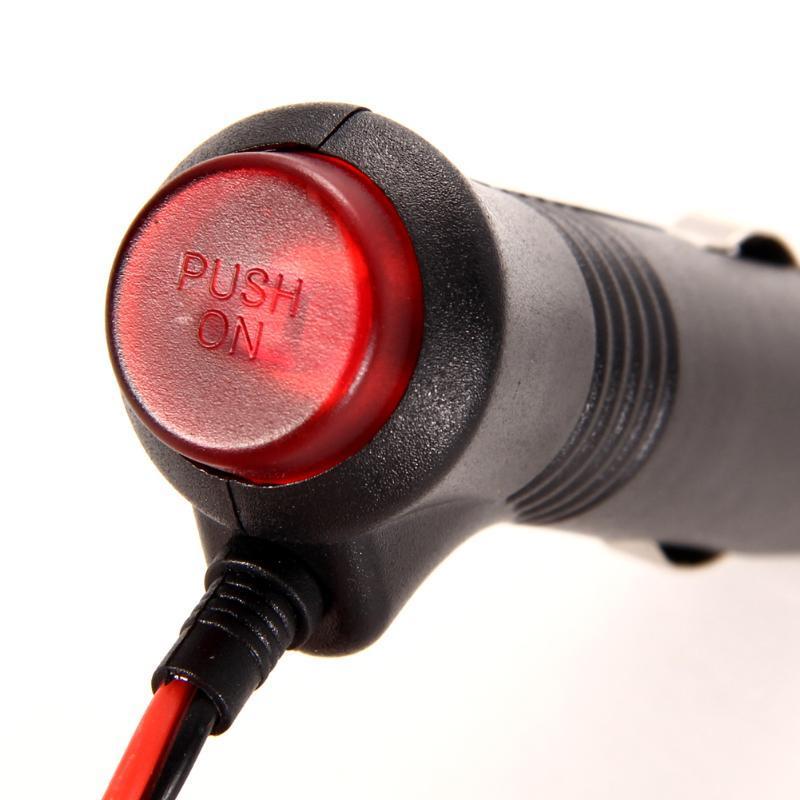 12/24V 3M Copper Lighter Socket Plug Connector Extension Wire Male Car Cigarette Cable W/ On-Off Switch for Automobile Refit DC