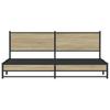 Metal Bed Frame without Mattress Sonoma Oak Finish 200x200 cm