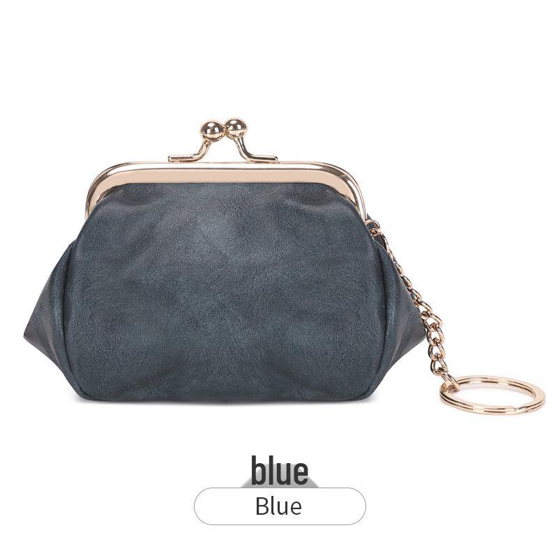 2023 Retro Clip Coin Purse: Small, Portable, Solid Color PU Key Bag for Versatile Storage