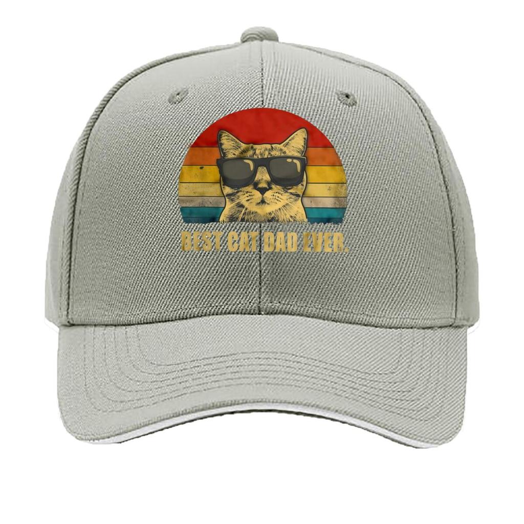 Retro Best Cat Dad Themed Design Hip Hop hat Fashion Outdoor Sports Sandwich Baseball Cap
