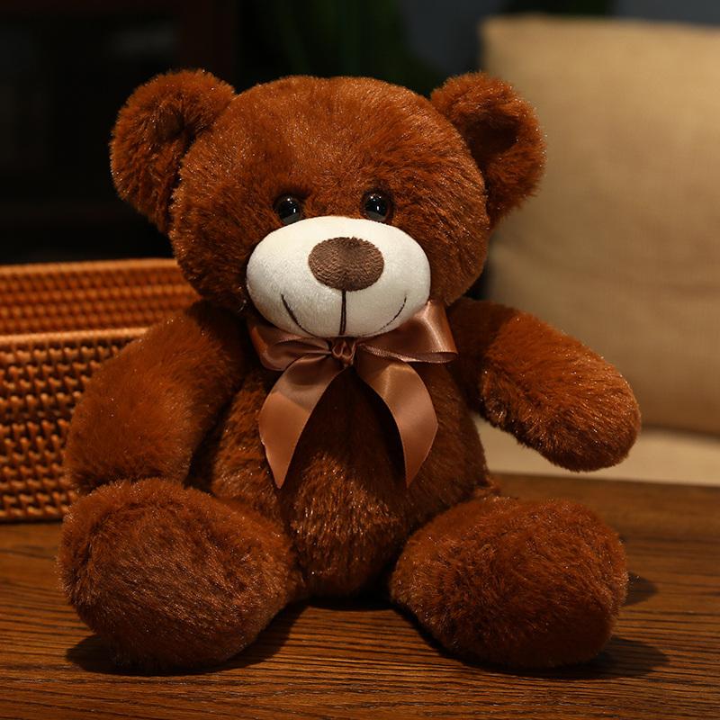 35CM Cute Colorful Bow Tie Bear Doll Plush Toy Hug Bear Doll Children Birthday Gift Pillow Bear Home Living Room Bedroom