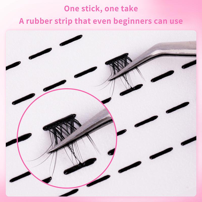 144/200Pcs False Eyelashes Glue Strips, Black Glue-Free Jelly Self-Adhesive Eyelashes Strips, False Eyelashes Makeup Tools