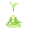 Cat Ball Tower Toy 3 Level Detachable Pet Track Interactive Toy with Teasing Feather for Kitten
