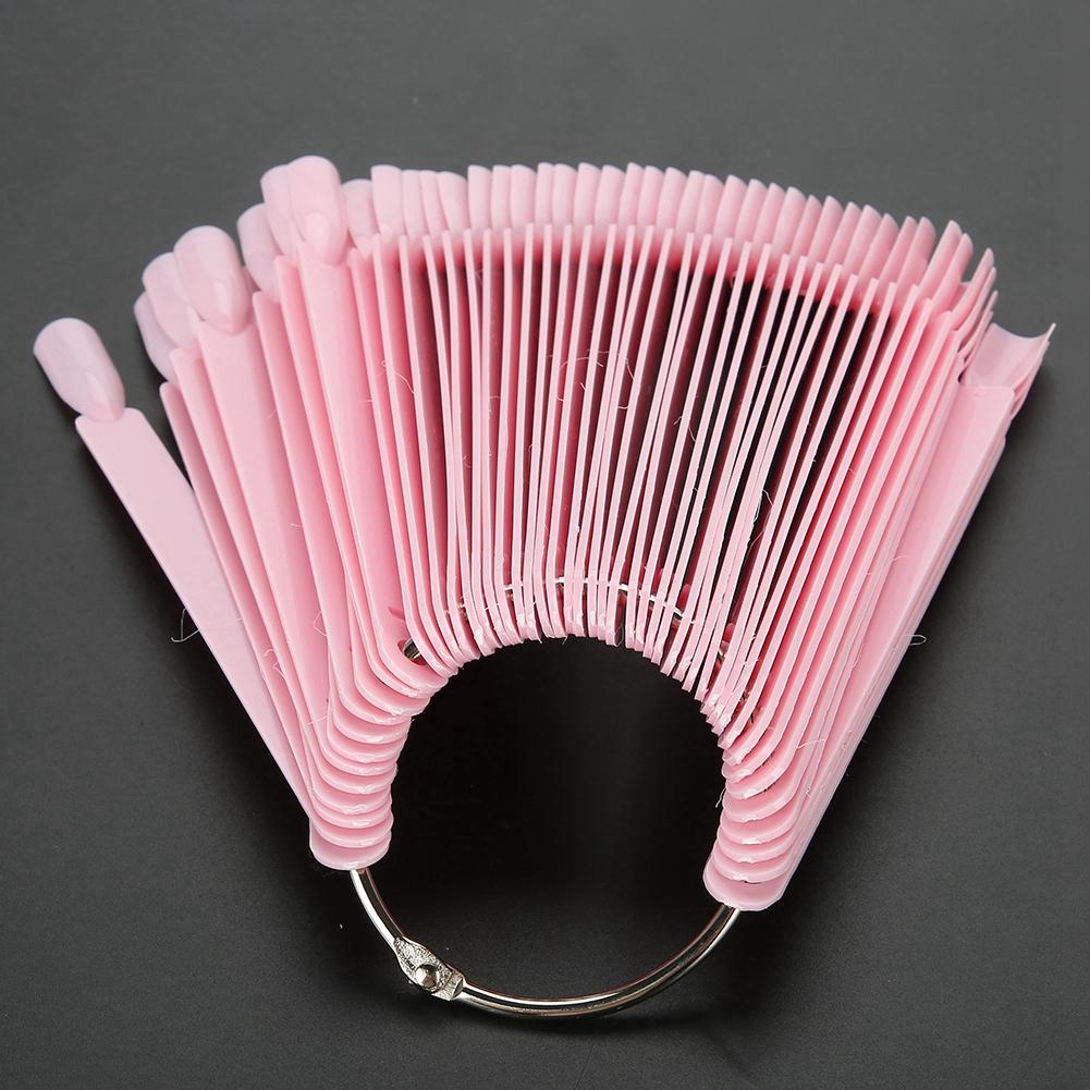 100Pcs Celsius Bag Fan False Nail Tip Stick Manicure Polish Gel Display Practice Tools(White)