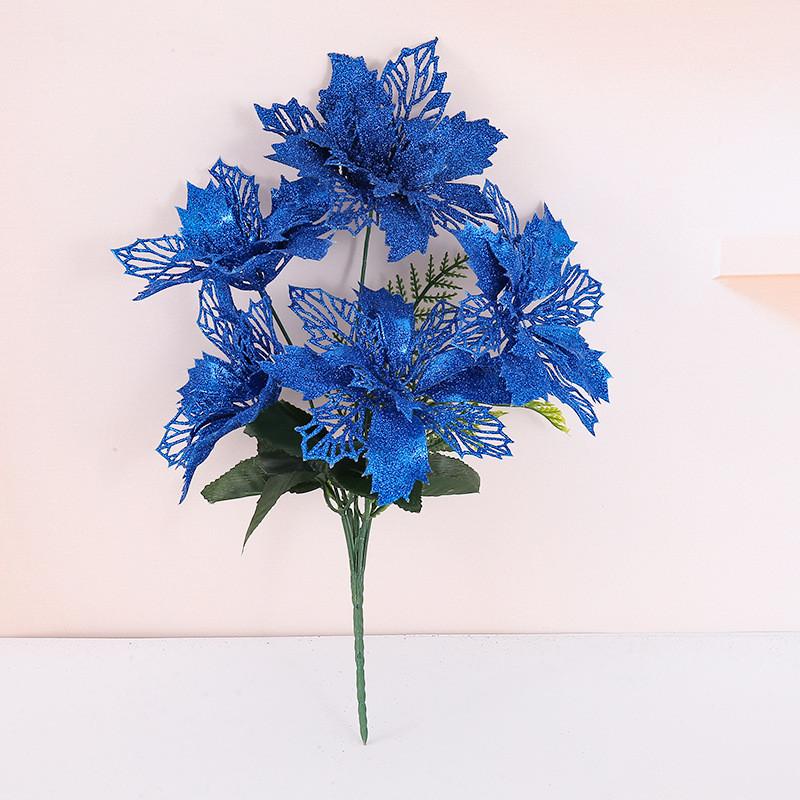 Christmas Decorative Flower With Bright Colors Party Home Decor Flowers Fake