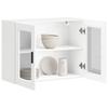 White Kitchen Wall Cabinet with Glass Door Porto Series