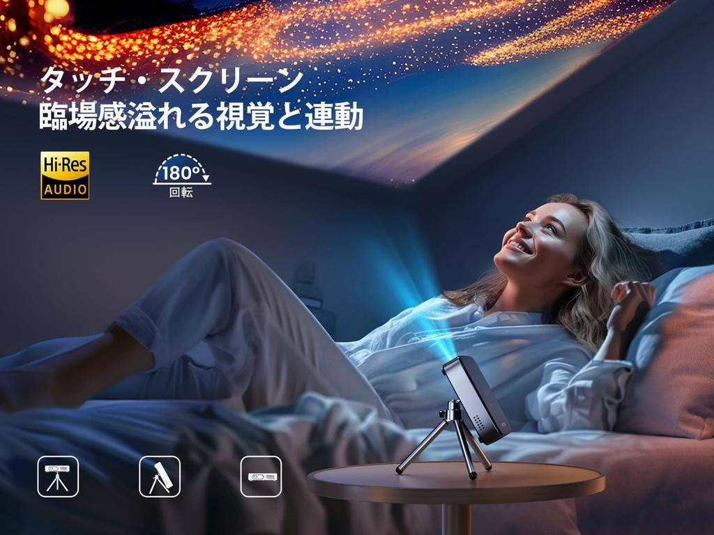 WiMiUS Q3 Compact Projector with Android TV and Advanced DLP Ceiling Automatic Vertical Keystone Short Quiet Dustproof Design for Outdoor and Home 5G