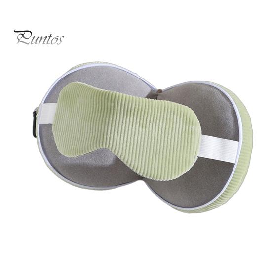 Compact Travel Pillow Neck with Eye Mask 2-in-1 Portable Support Zippered Adjustable Foldable Carabiner for Pain Relief Flights Car Trips Airplane