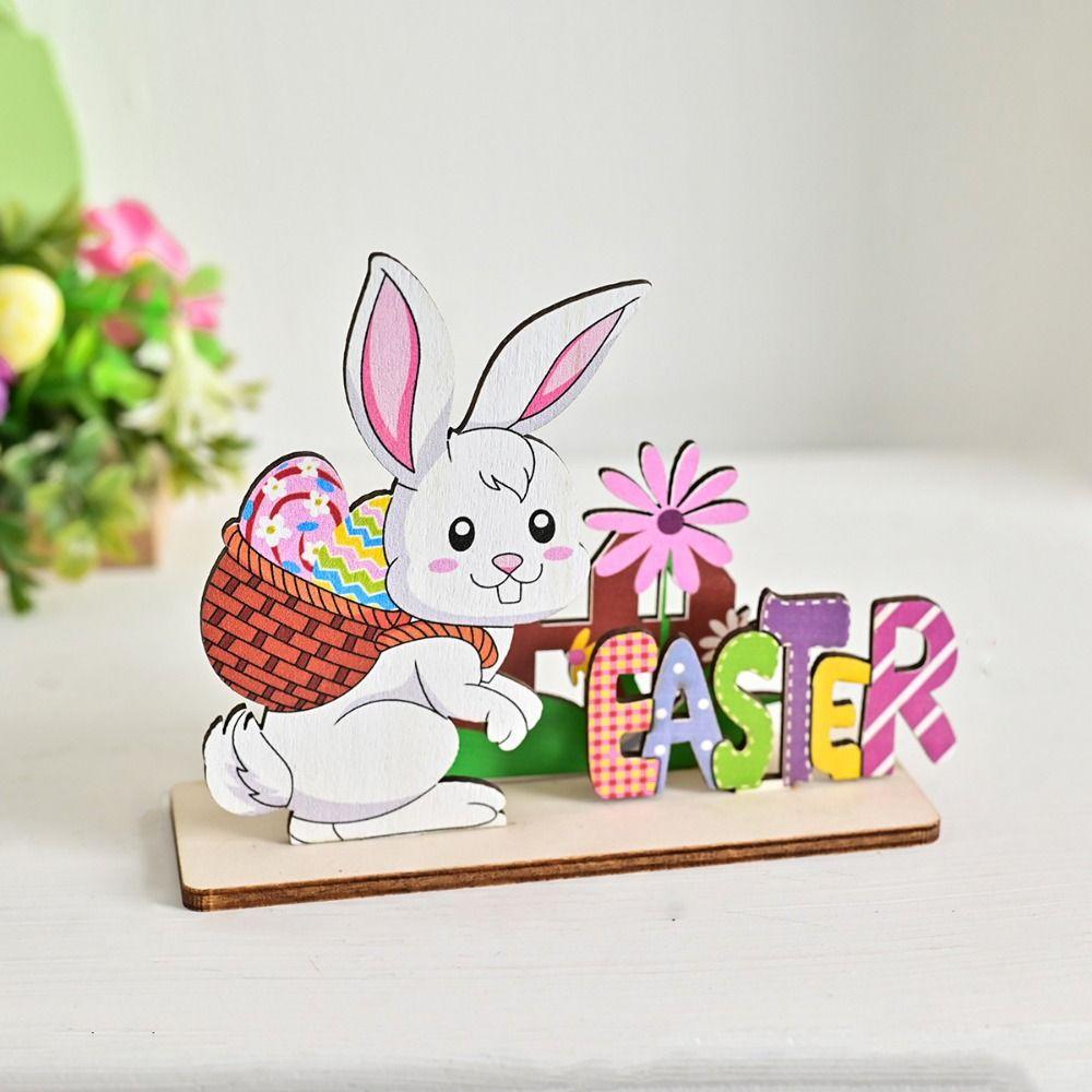 Cartoon Easter Bunny Ornaments Cute Colorful Easter Ornaments Easter Wooden Ornaments  Desktop