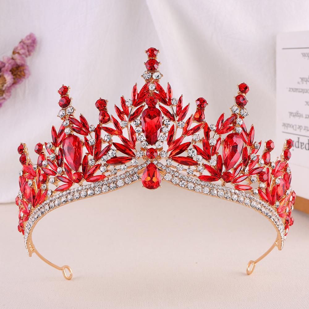 

DIEZI Baroque Vintage AB Crystal Tiara Crown For Women Girls Wedding Party Elegant Luxury Rhinestone Crown Hair Dress Jewelry