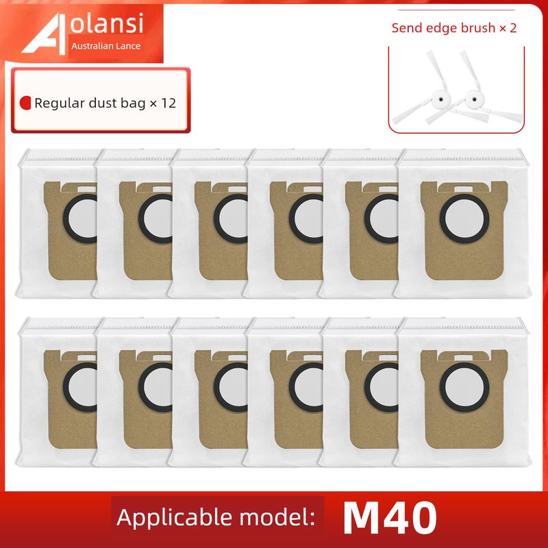 Suitable for Xiaomi MiJia M40 Scanning Mop Robot Accessories Rolling Side Brush Filter Cloth Dust Collection Bag Cleaning Solution