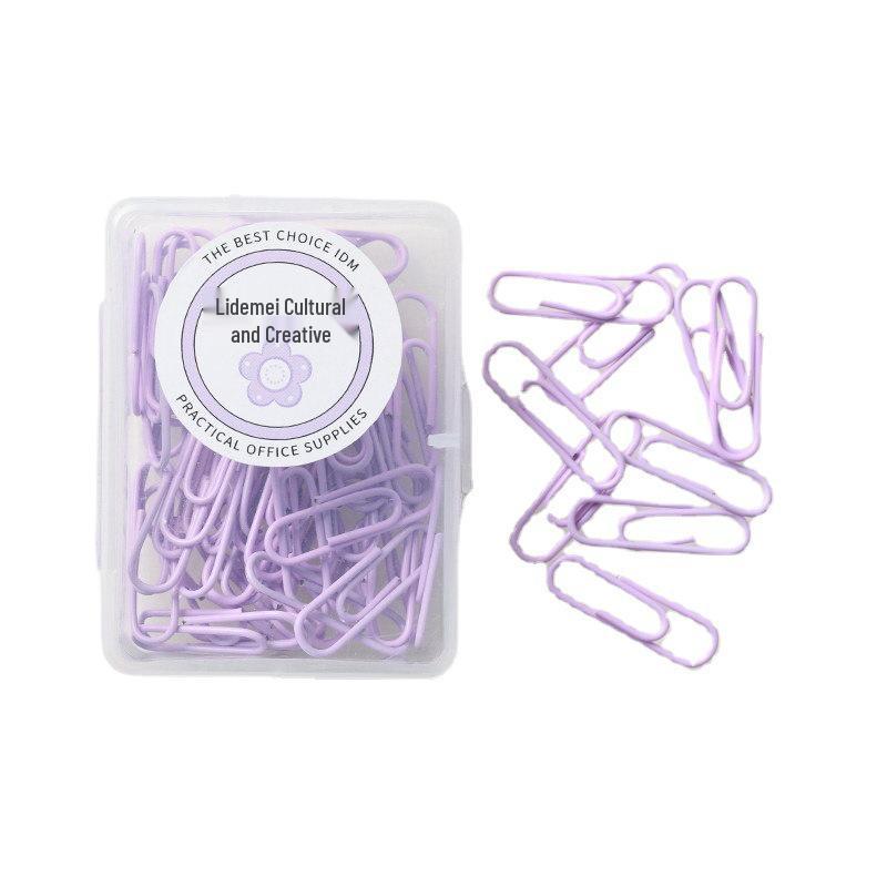 Macaron Color Paper Clip Set: Large & Small Cute Candy Toned Metal Clips