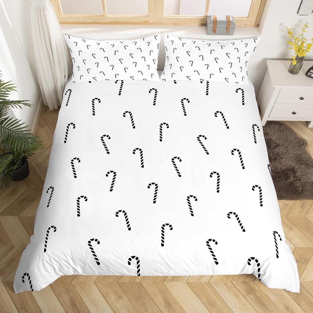 Christmas Candy Duvet Cover Set Comfortable Exquisite And Beautiful Bedding Decorations Suitable For Children Kids And Adults