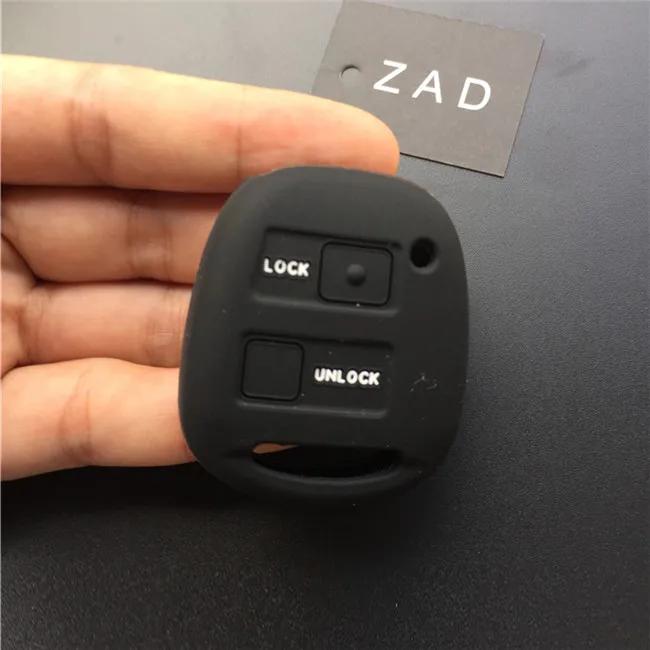 ZAD Silikonkautschuk Auto Schlüsselanhänger Hülle Abdeckung Set Haut für TOYOTA CAMRY RAV4 PRADO Yaris COROLLA AVENSIS LAND CRUISER 2 Tasten Schlüssel