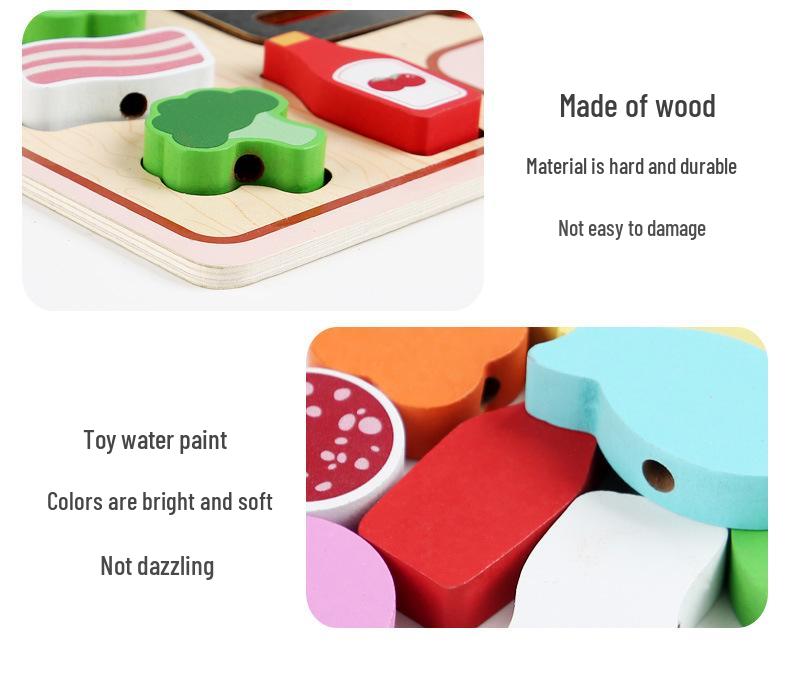 Wooden Role-Playing BBQ Playhouse: Early Education Puzzle Toy for Parent-Child Interaction
