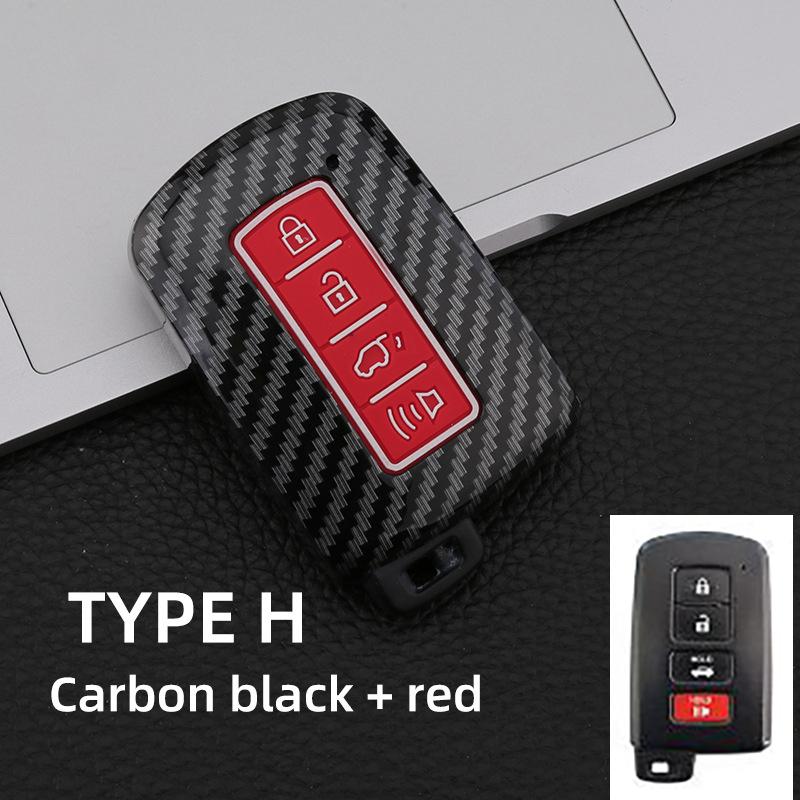 Abs Carbon 2 3 4 Button Car Key Case For Toyota Prius 30 Alpha Aqua Land Cruiser Auris 2012 - 2014 For Lexus Lc 200