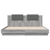 Grey Sonoma Bed Frame with Headboard 200x200 cm Wood Based Material
