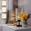 Elegant Crystal Table Lamps Set of 2 Black Modern Bedside Lamp Small Decorative Nightstand Lamp Black Desk Lamp for Living Room