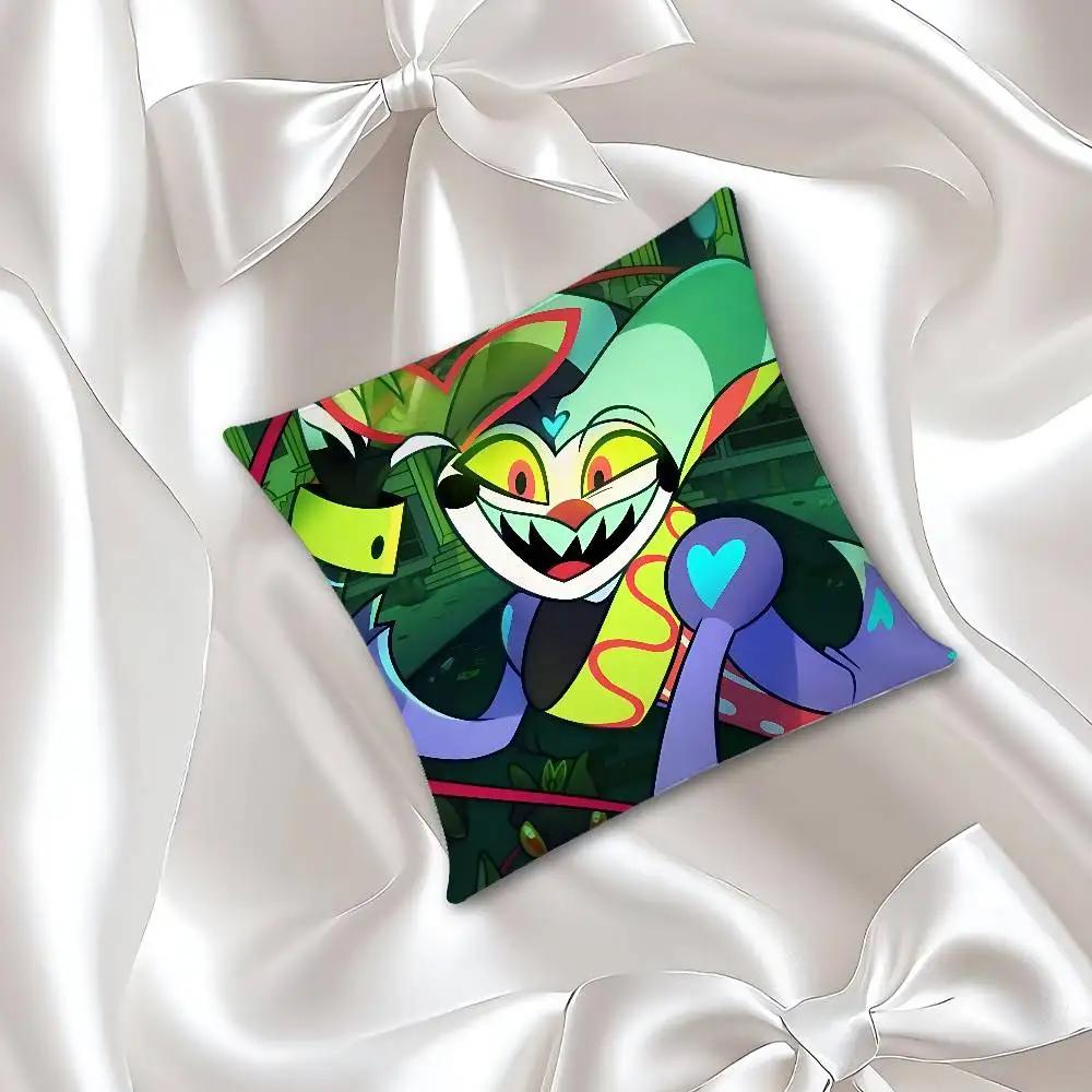 Urocza poszewka na poduszkę A-Helluva Boss-H Poszewka na poduszkę do rzucania Miękka Urocza Poszewka na poduszkę do samochodu Kanapa Poszewka na poduszkę Poliester Z zamkiem błyskawicznym