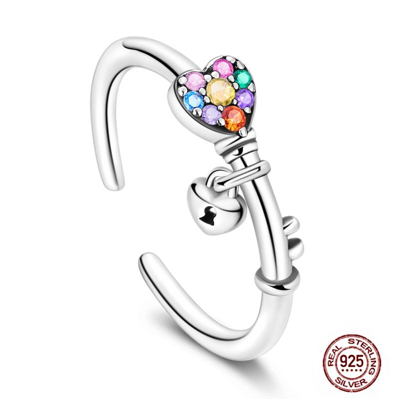 Free Size 925 Sterling Silver Ring Butterfly Sun Moon Sunflower Crystal Original Adjustable Rings for Women Wedding Jewelry Gift