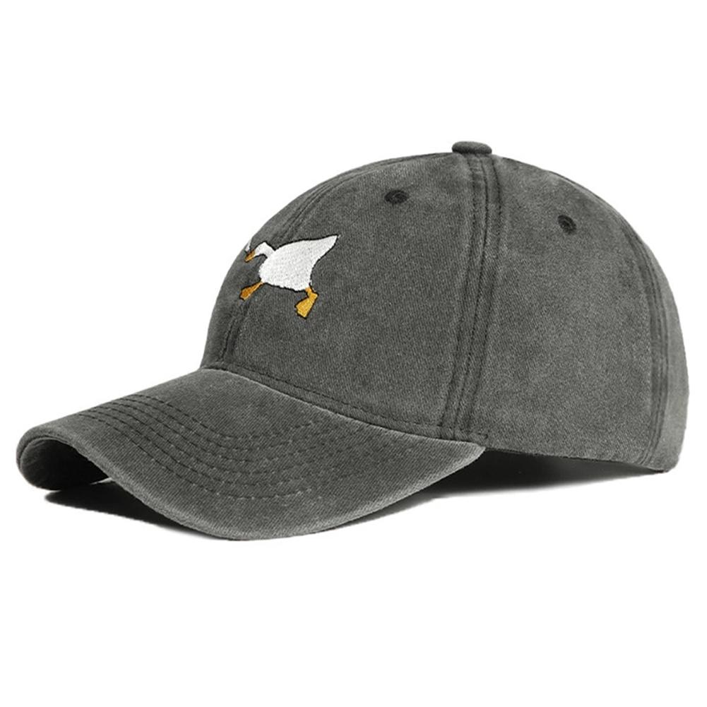 Cartoon Goose With Knife Embroidered Baseball Cap Soft Casual For Women Men Spring Summer Wide Brim Sun Hat