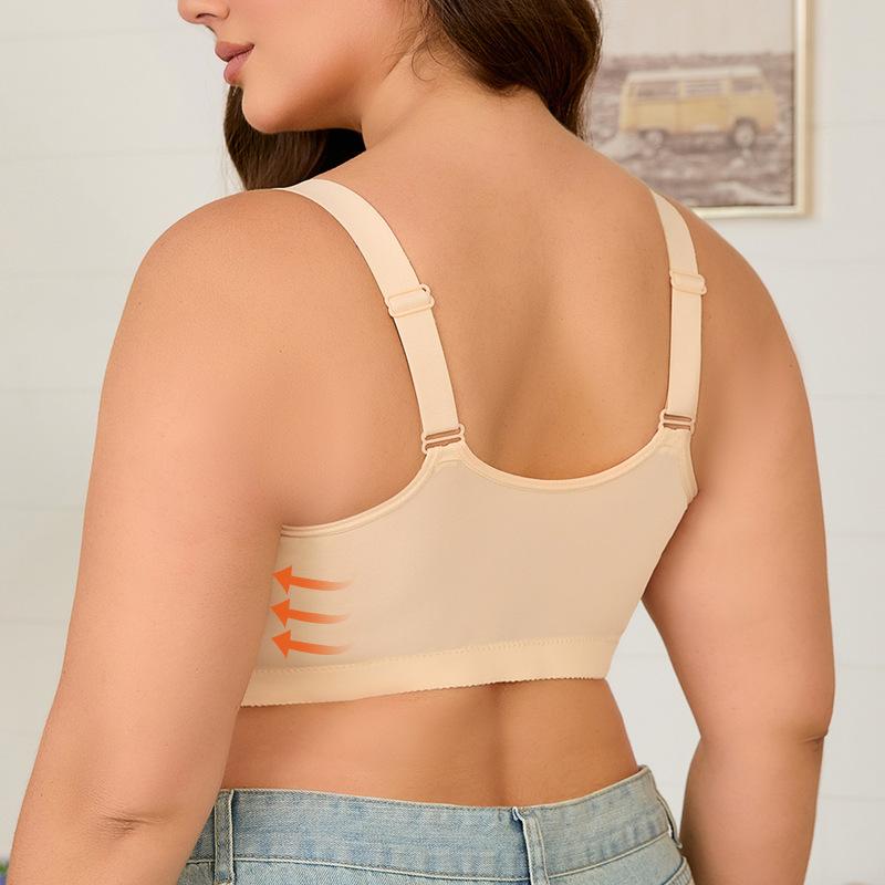 0XL-7XL Super Large Size Bra European and American Size Adjustable Shoulder Strap Popular Glossy Front Buckle Large Size Underwear