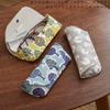 Quarter Report Moomin Eyeglass Forest Cloud 16cm W X H X 6cm Case with Plain Cloth Button In (MOOMIN) Case, Scenery, Design, Approx. 3.5cm D,