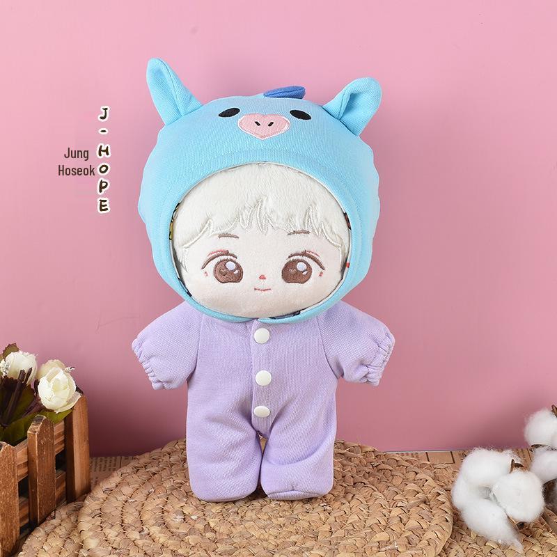 

Набор кукол бойз-бэнда: Пак Чимин, Ким Тэхён, Мин Юнги, Чон Чонгук, Ким Намджун в нарядах и с аксессуарами в виде животных 22cm