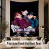 Custom Text Printed Tapestry Dandadan Pattern Large Wall Hanging Indoor Room Decor