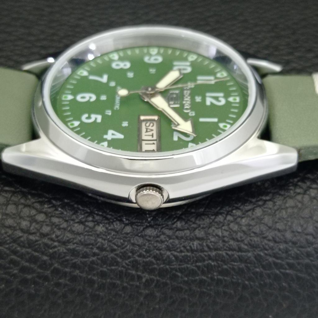 VINTAGE REFURBISHED SEIKO 5 AUTOMATIC 6309A JAPAN MENS GREEN WATCH a441695-1 Sk-a441695