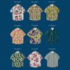 Hawaii Thailand Ins Port Style Retro Flower Shirt Thin Couple Shirt Top Loose Short Sleeve Shirt Men'S Trend