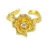 Medieval Vintage French Light Luxury Three-Dimensional Flower Opening Ring Retro Spiral Lotus High-End Ring