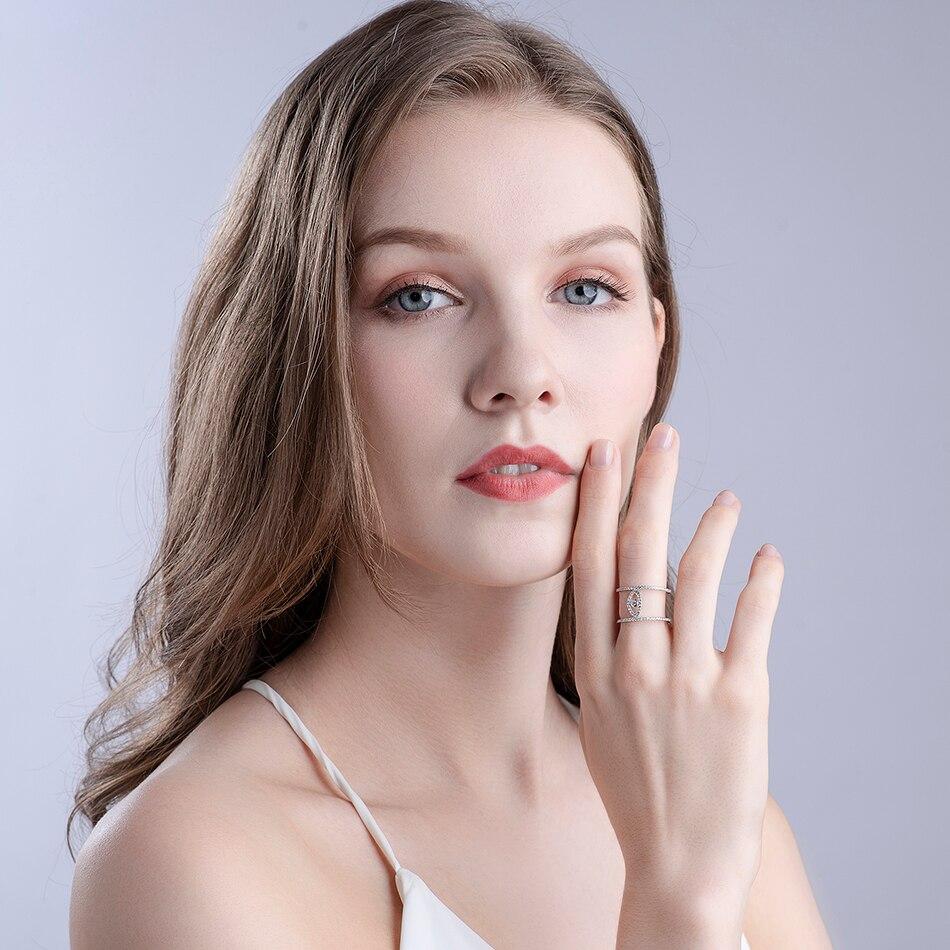 925 Sterling Silver Rings Evil Eye Micro Pave Clear Zirconia Fashion Party Rings For Women Gifts Fine Accessories Jewelry