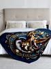 Mythological angel battling dragon fleece blanket, perfect for sofa, bed, office. Ideal gift for family, friends, holida
