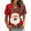 Women's Casual Short Sleeve Christmas Print T-Shirt