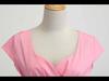 Retro Hepburn Style Short Sleeve 50s Collar High Waist Swing Dress