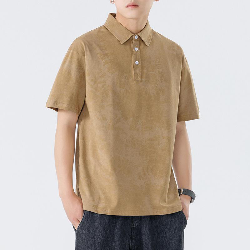 Lapel T-shirt Men Tie-dye Snowflake Cotton Summer Latest Comfortable Fit Leisure Top Men T-shirt