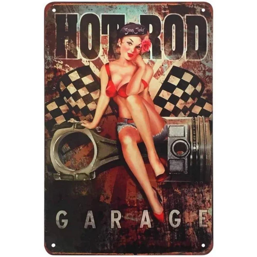 Vintage Plåtskyltar Väggaffischer Plakett Sexiga Kvinnor Järnmålning Dekoration för Mank Cave Café Garage Klubb Bar