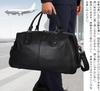 Miyabi Leather Boston Bag for Genuine Cowhide Large with Black Men, Leather, Capacity, Golf, Travel, Carry-on, Studs, Waterproof, 2-Way, Sports,