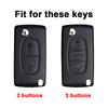 2/3 Buttons Fashion Gold Edge TPU Car Remote Key Case Cover Shell Fob Holder For Peugeot 607 3008 5008 107 207 307 308 407 For Citroen Xsara C5 C6 C8