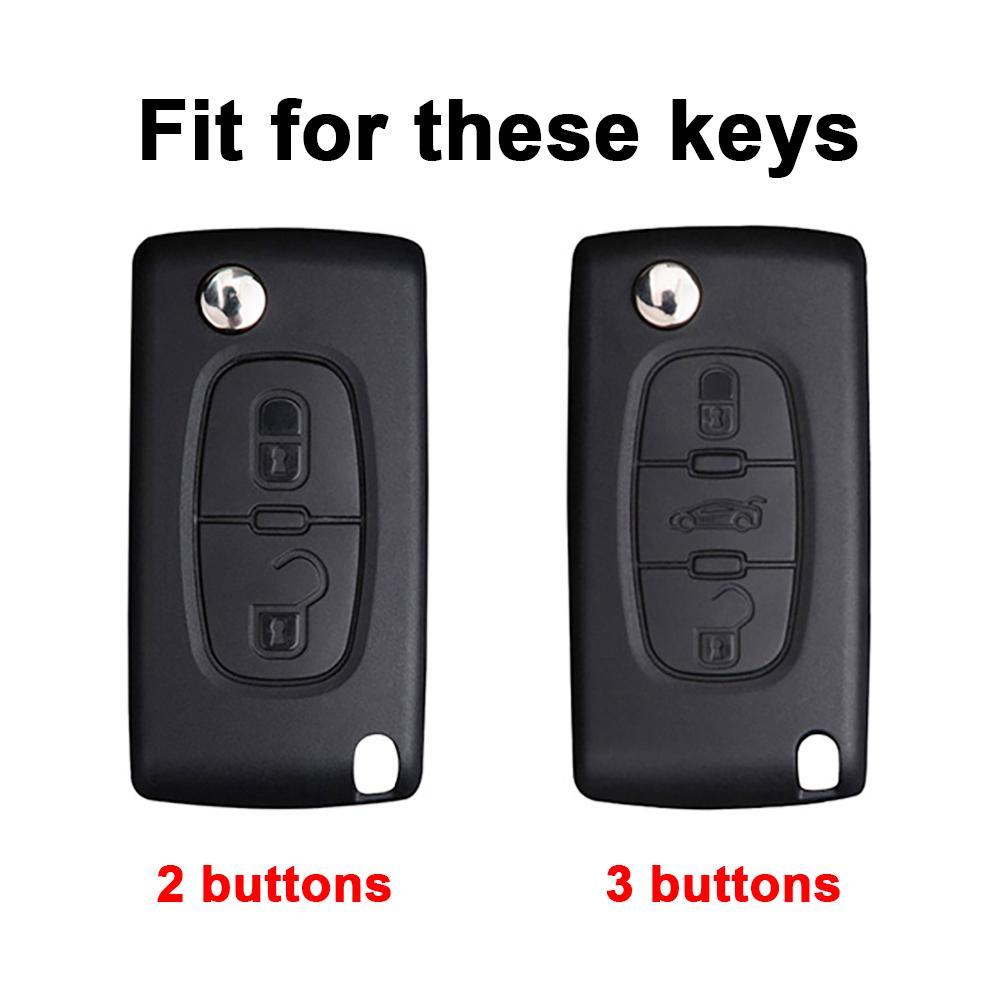 2/3 Buttons Fashion Gold Edge TPU Car Remote Key Case Cover Shell Fob Holder For Peugeot 607 3008 5008 107 207 307 308 407 For Citroen Xsara C5 C6 C8