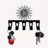 Tribal Spiral Keychain Metal Wall Decor 5 Hooks Retro African Style Entryway Rack for Hall Living Room Bedroom Office