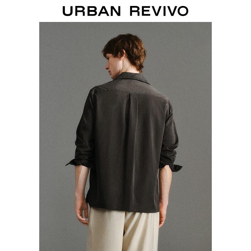 UR Men's Retro Casual Long Sleeve Button-Down Shirt