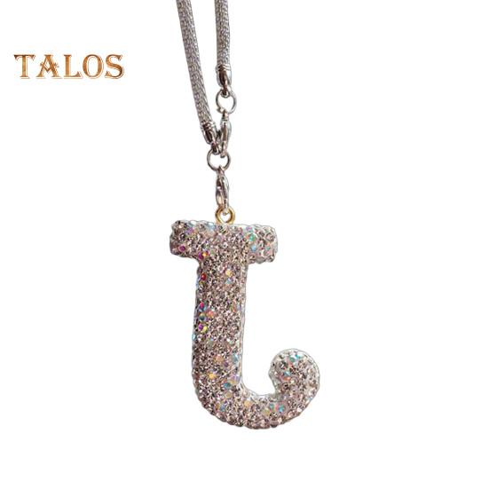 Bling Car Letter Charm Faux Crystal Letter Pendant Car Rear View Mirror Hanging Rhinestone Alphabet Ornament for Car Tree Accessory