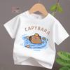 4 To14Y Kids T-Shirt Casual Capybara Print Short Sleeve 2026Cute Spring Summer Crew Neck Top