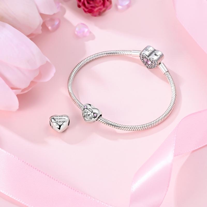 Pendant Charm Bead 925 Silver Heart Beads Fit Bracelet for Jewelry Making Valentine's Day Gift