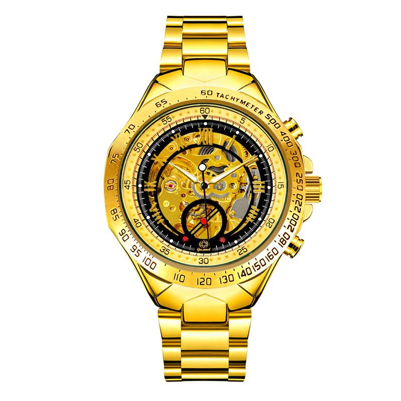 Top Brand New Fashion Business Mechanical Men's Watch Hollow Automatic Men's Mechanical Waterproof Watch
