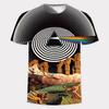 Verano Nuevo 3D Dorado Moda Digital Harajuku Estampado Manga Corta Cuello Redondo Masculino Casual Personalidad Hip Hop Calle Camiseta Tops