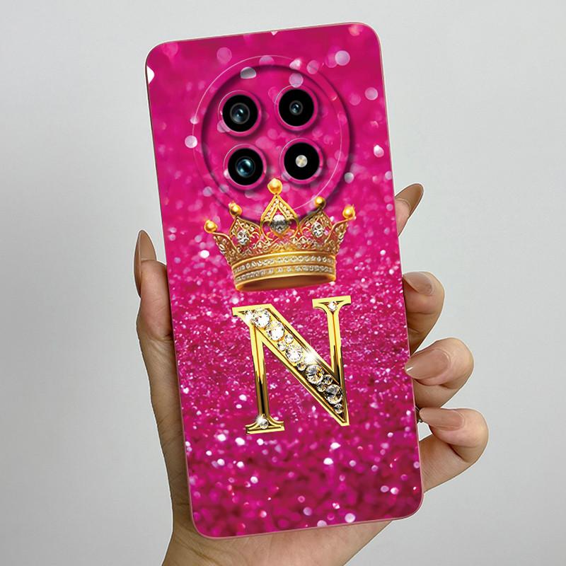 Liquid Silicone Crown Letter Phone Case For Realme 13 Pro Plus 13Pro 13ProPlus 5G Shockproof Camera Lens Protect Soft Back Cover